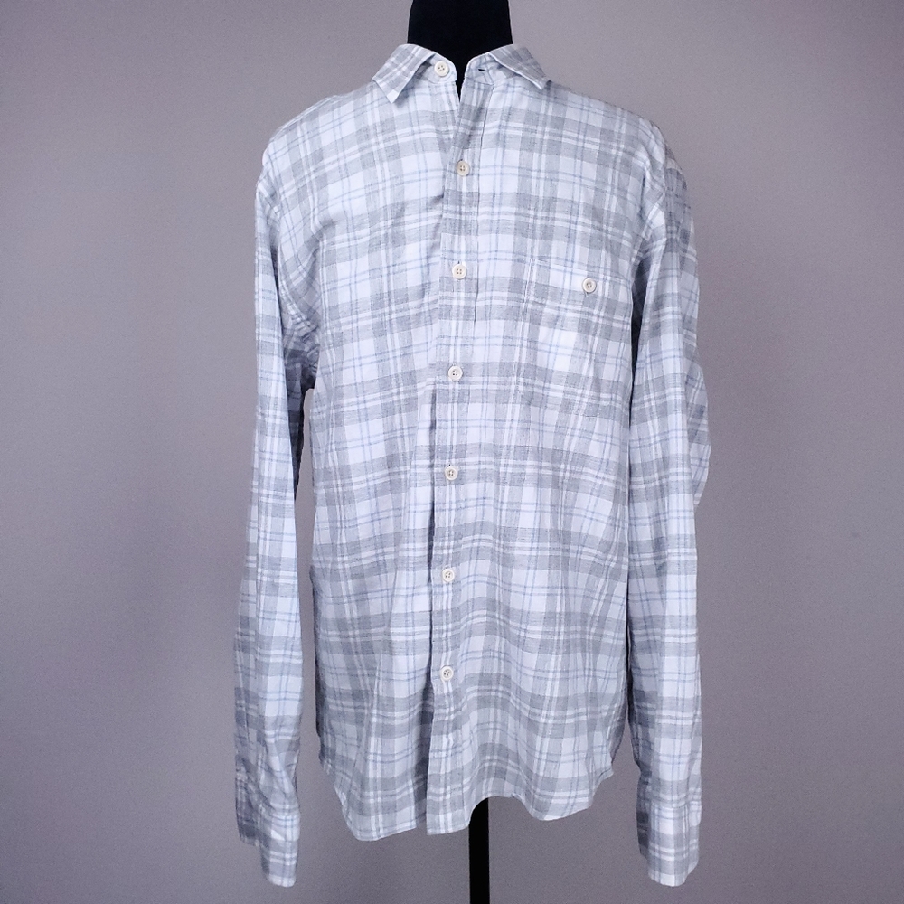 FAHERTY gray men's Everyday Plaid Slim Fit shirt